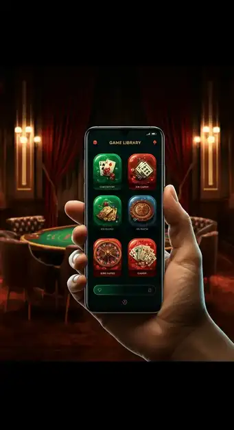 Een dynamische weergave van diverse casinospellen op een mobiel scherm, met het Casinozer logo prominent in beeld. De afbeelding toont een selectie van populaire slots en live dealer spellen, geoptimaliseerd voor een naadloze mobiele ervaring.